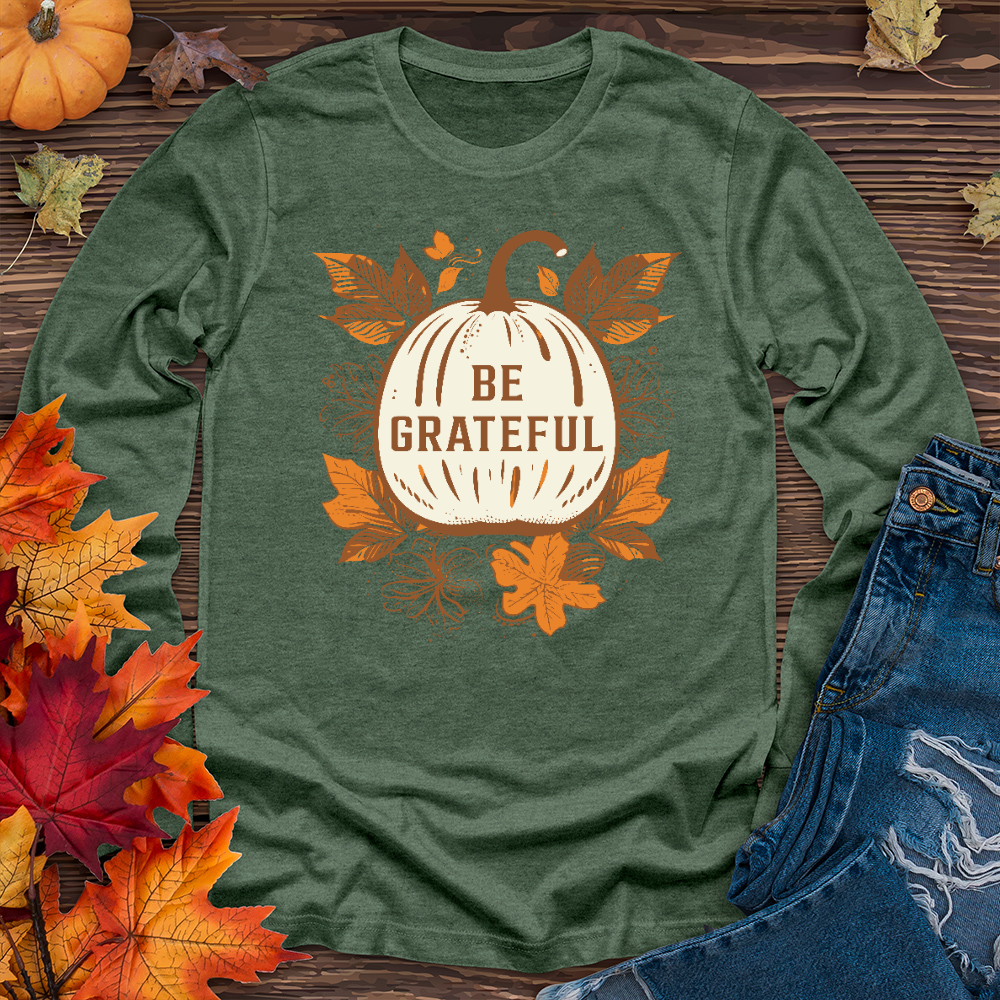 Vintage Pumpkin Leaf Delights Long Sleeve Tee