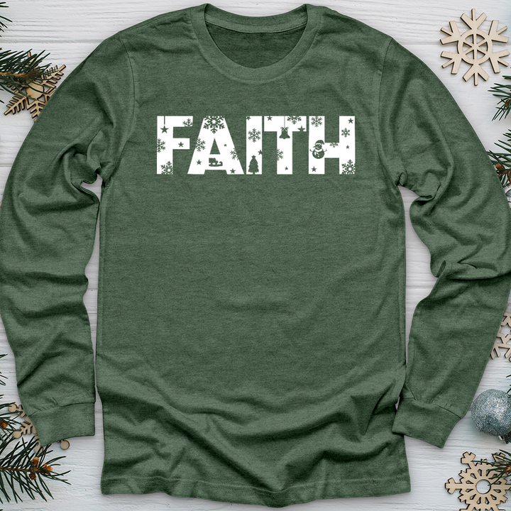 Faith Winter Font Long Sleeve Tee
