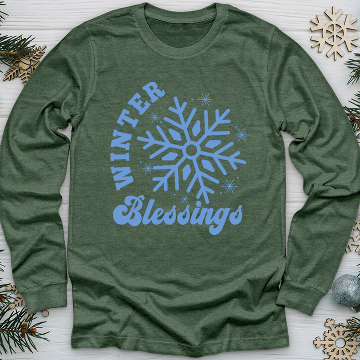 Blue Snowflake Long Sleeve Tee