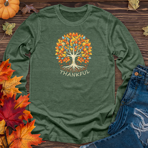 Vintage Kaleidoscope Fall Tree Long Sleeve Tee