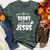 Life Is Scary Without Jesus Heathered Tee