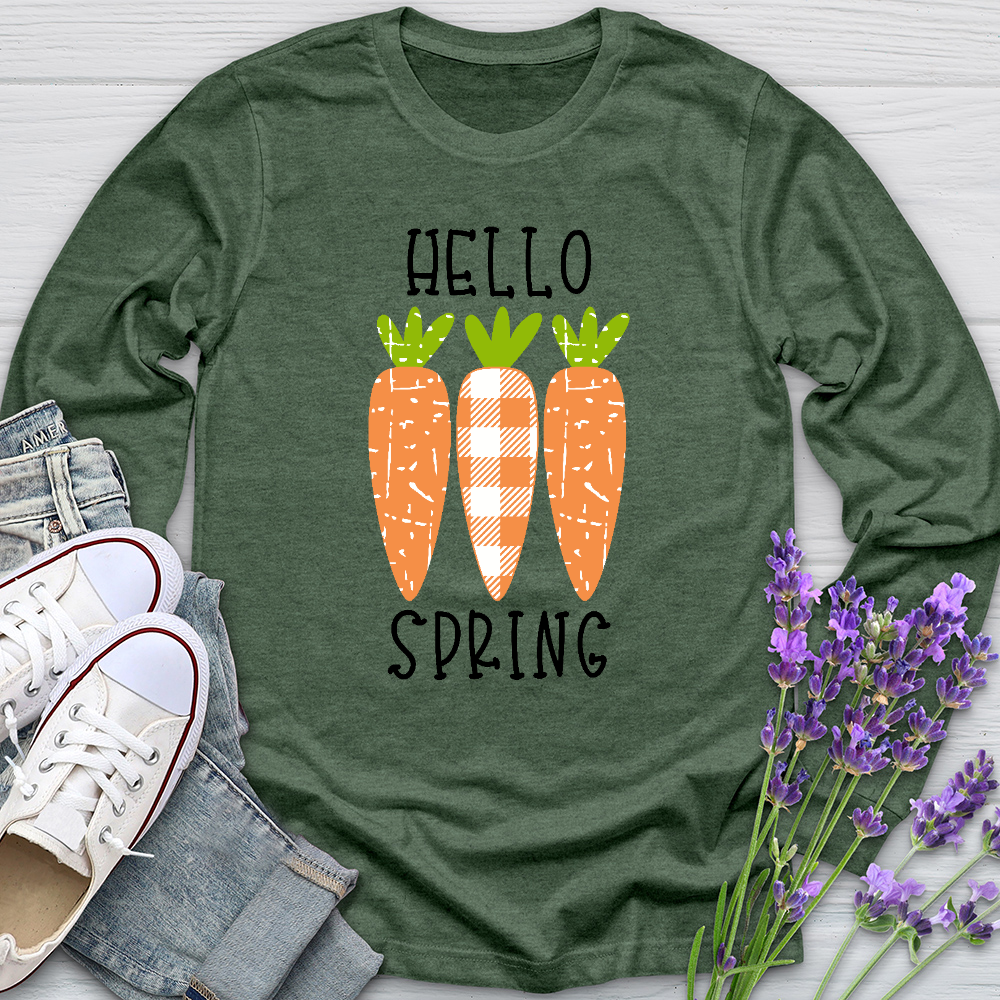 Hello Spring Carrots Long Sleeve Tee