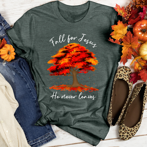 Watercolor Falling Leaves Heathered Tee