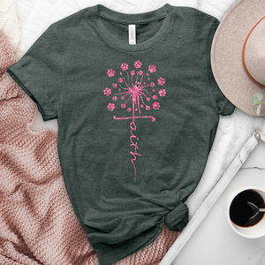 Pink Faith Dandelion Heathered Tee