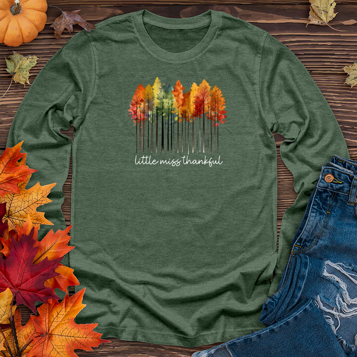 Retro Watercolor Forest Trio-01 Long Sleeve Tee