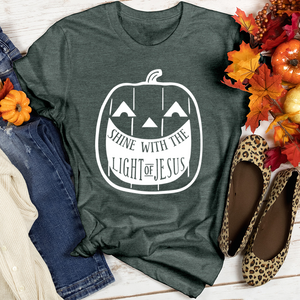 Light Of Jesus Pumpkin Heathered Tee