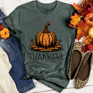 Thankful Orange Pumpkin Heathered Tee