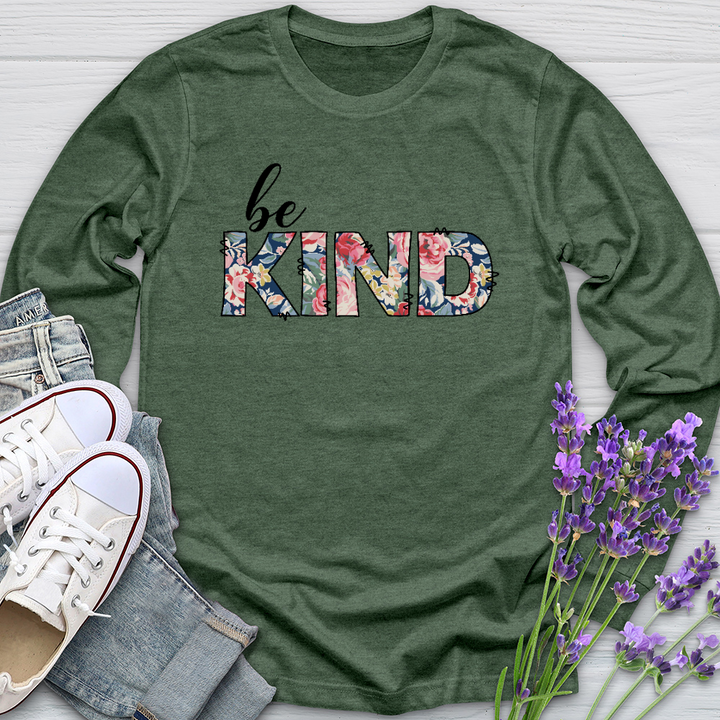 Be Kind Flowers Long Sleeve Tee