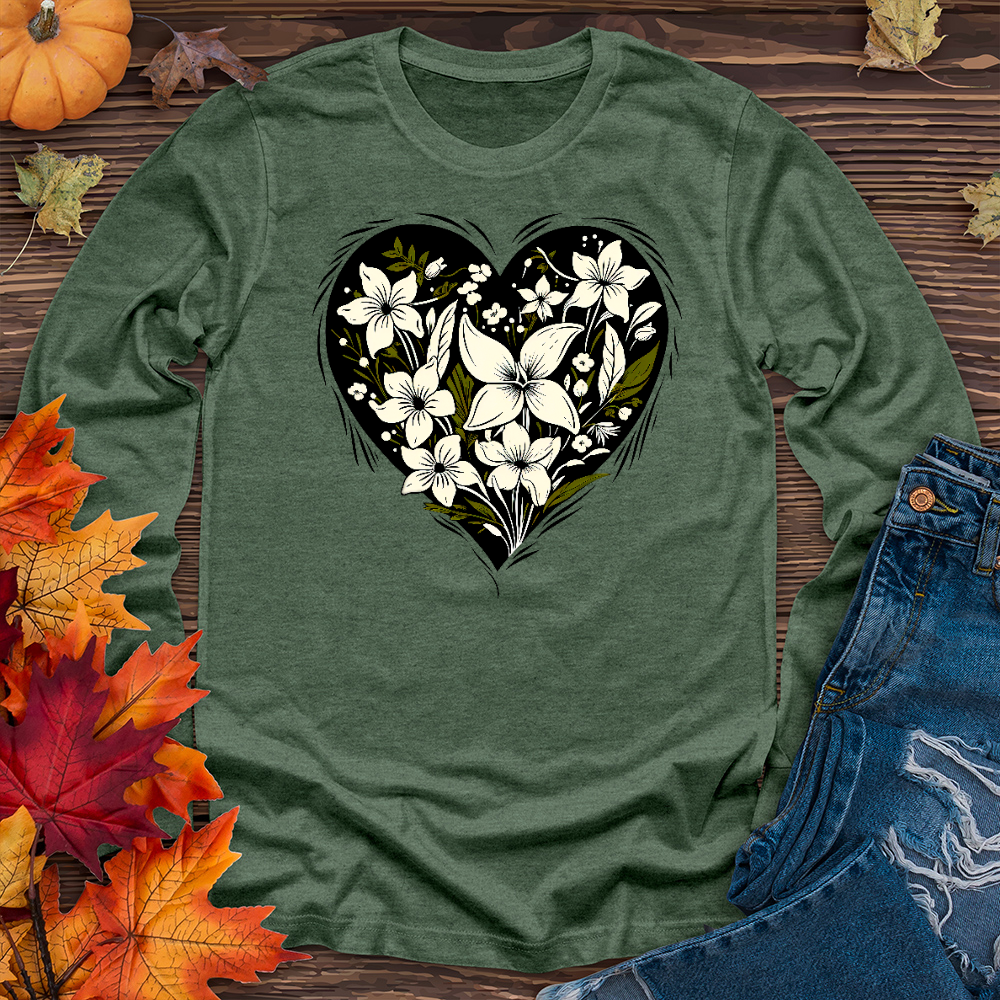 Heart shape flower Long Sleeve Tee