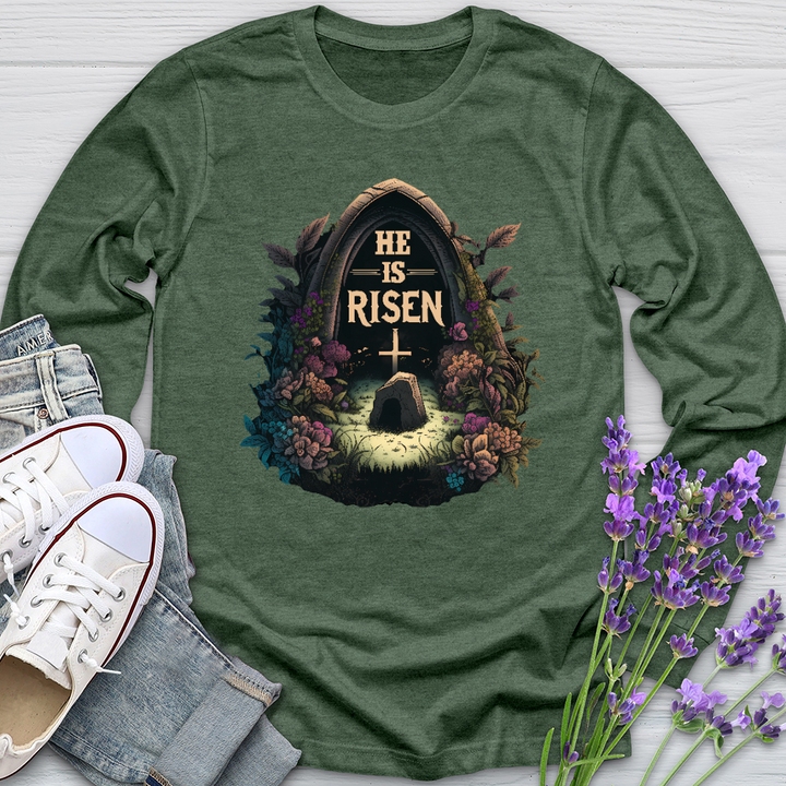 He Is Risen Grave Long Sleeve Tee
