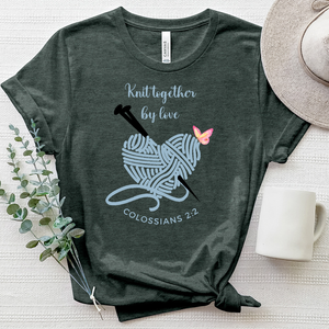 Knit Together Heart Heathered Tee