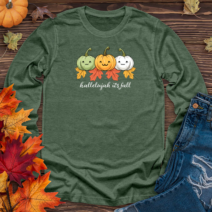 Pastel Pumpkin Trio Long Sleeve Tee