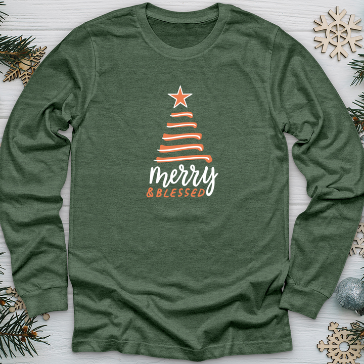 Merry & Blessed Simple Long Sleeve Tee