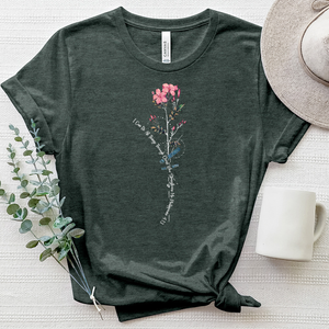 Philippians 4:13 Flower Heathered Tee