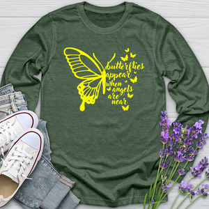 Butterflies Appear Yellow Long Sleeve Tee