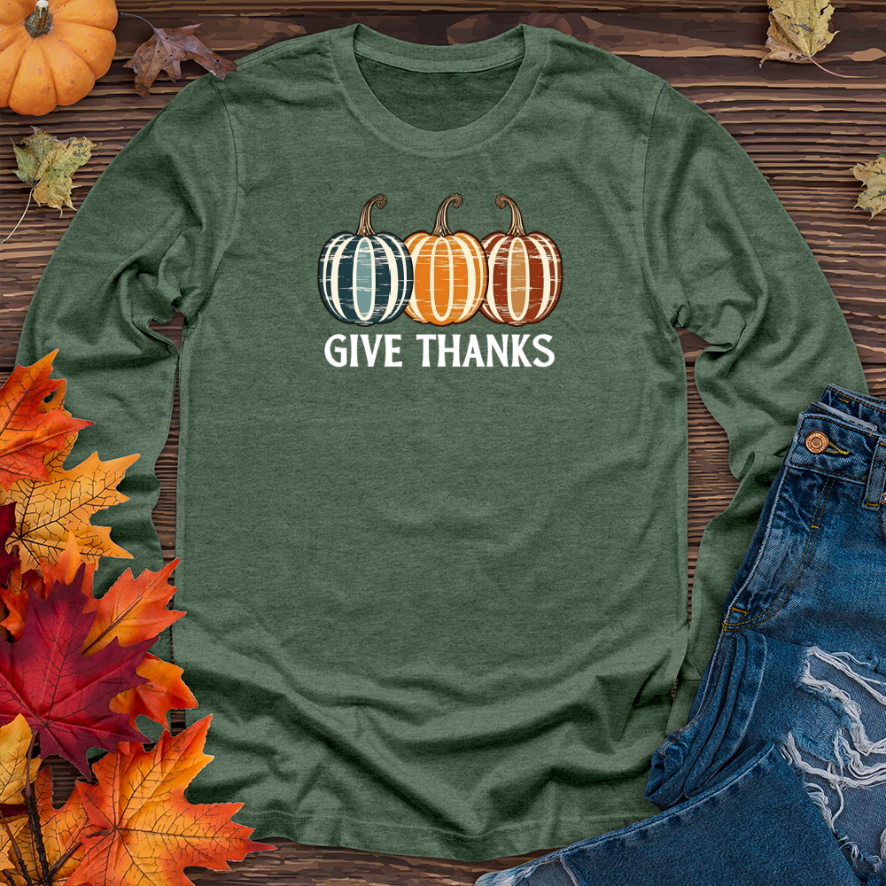 Retro Pumpkin Trio Long Sleeve Tee