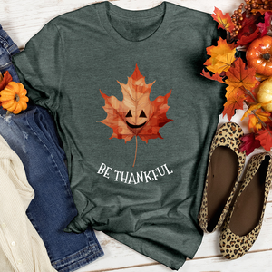 Be Thankful Leaf Heathered Tee