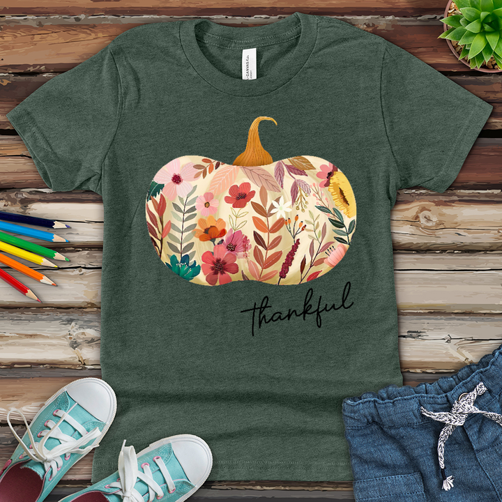 Thankful Garden Pumpkin Youth Heathered Tee