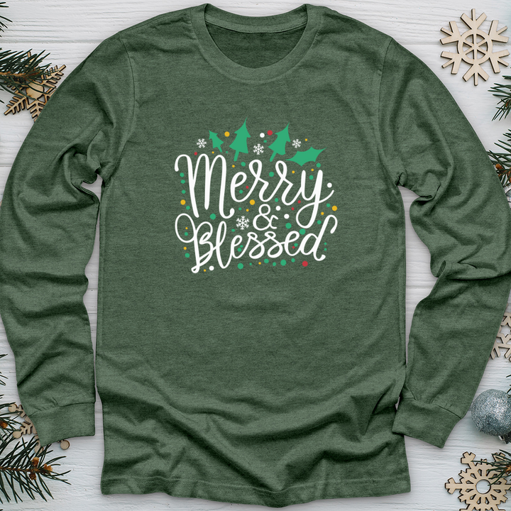 Cute Merry Blessed Long Sleeve Tee
