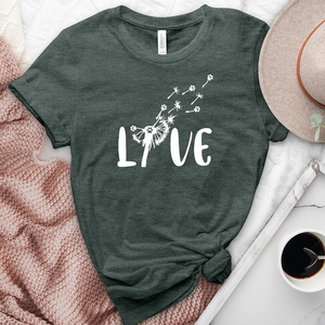 Paw Print Dandelion Love Heathered Tee