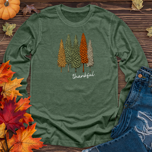 Retro Classic Trio Pine Trees Long Sleeve Tee