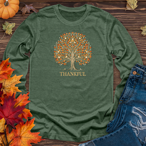 Retro Bonfire Sparkle Fall Themes Tree Long Sleeve Tee