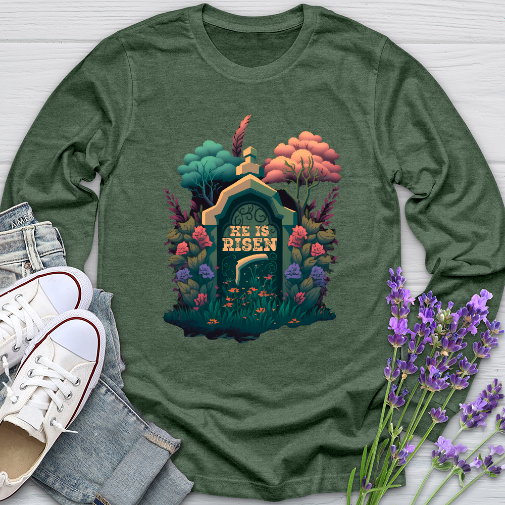 He Is Risen Grave 2 Long Sleeve Tee