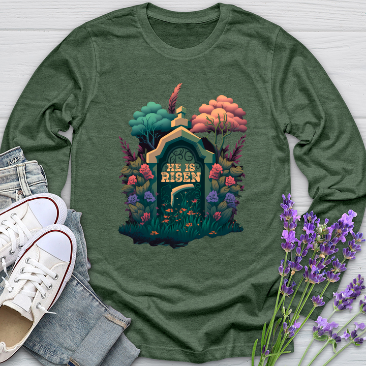 He Is Risen Grave 2 Long Sleeve Tee