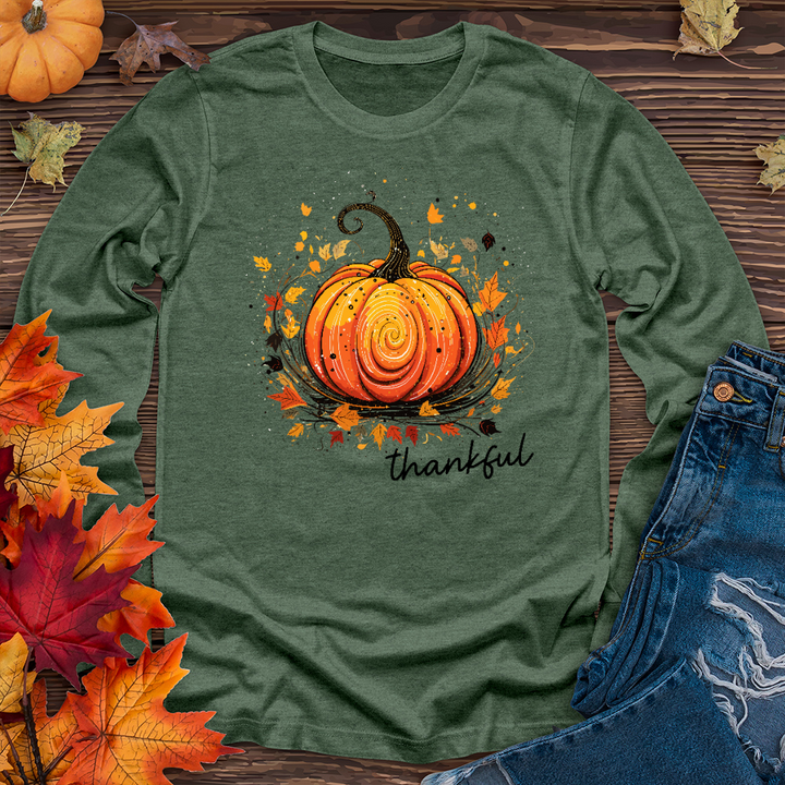 Thankful Pumpkin Swirl Long Sleeve Tee