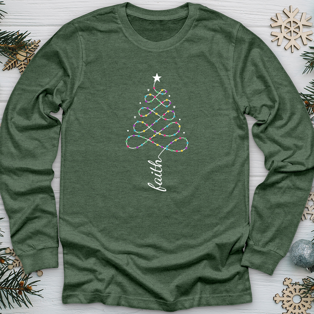 Faith Lights Tree Long Sleeve Tee