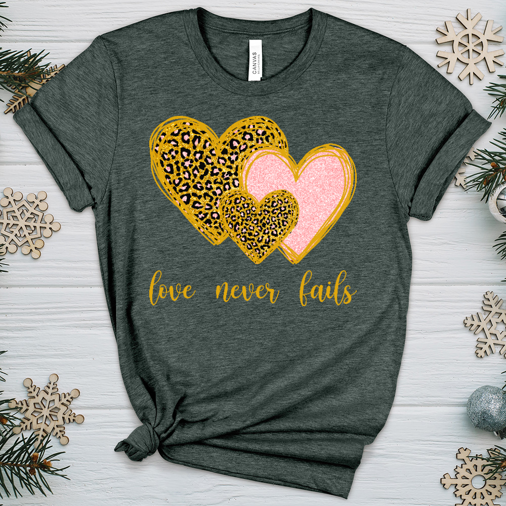 Love Never Fails V3 Heathered Tee