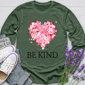 Be Kind Floral Heart Long Sleeve Tee