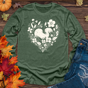 A simple heart with flowers Long Sleeve Tee