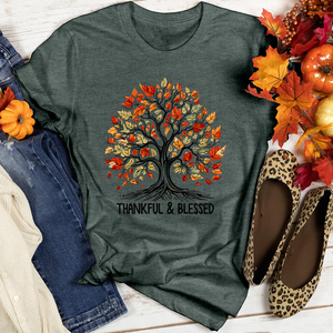 Thankful Blessed Trailblazing Blooms Heathered Tee