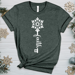 Faith Is The Key Snowflake Heathered Tee