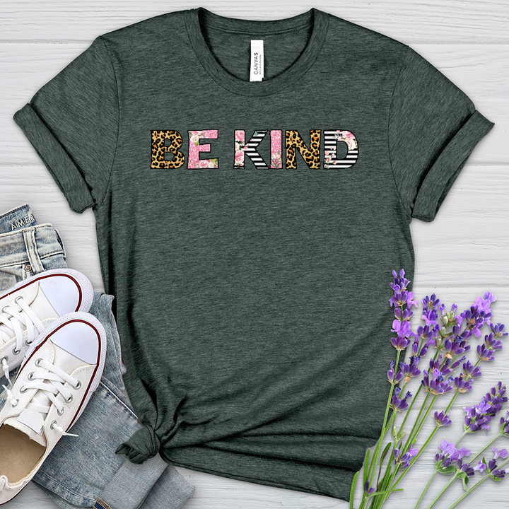 Be Kind Patterns Heathered Tee