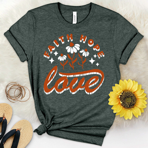 Faith Hope Love Groovy Heathered Tee