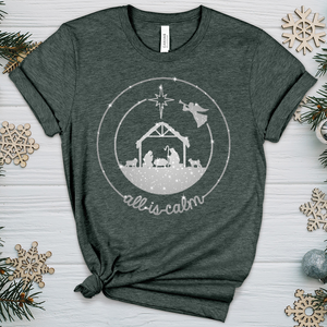 All Is Calm Nativity Heathered Tee