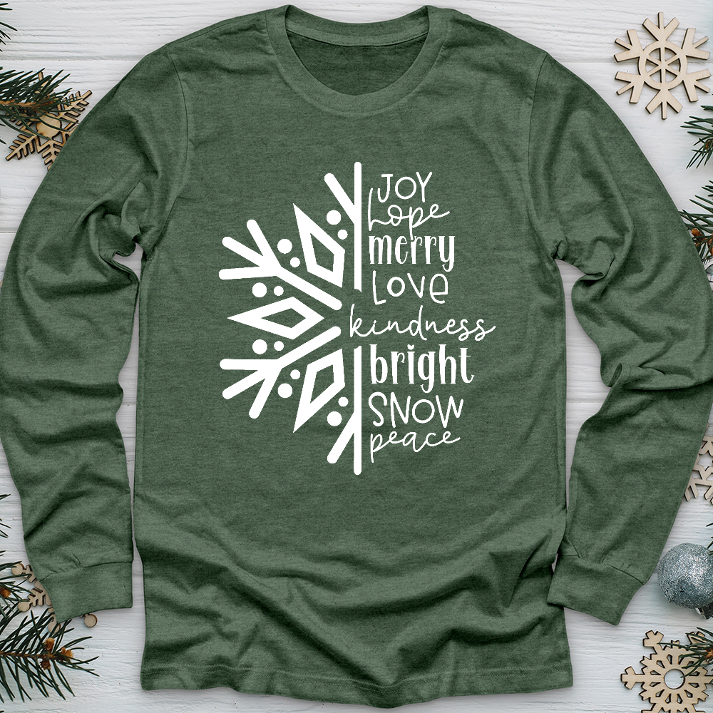 Joy Hope Snowflake Long Sleeve Tee