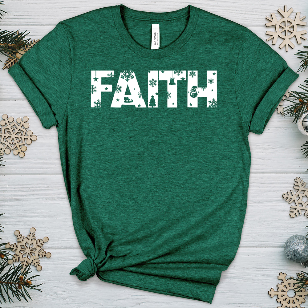 Faith Winter Font Heathered Tee