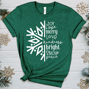 Joy Hope Snowflake Heathered Tee