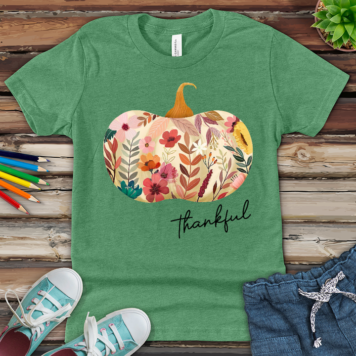 Thankful Garden Pumpkin Youth Heathered Tee