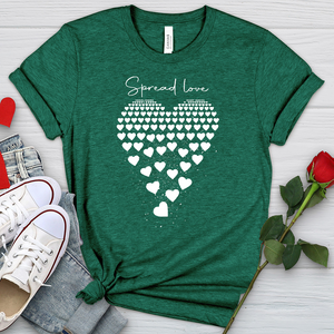 Spread Love Floating Hearts Heathered Tee