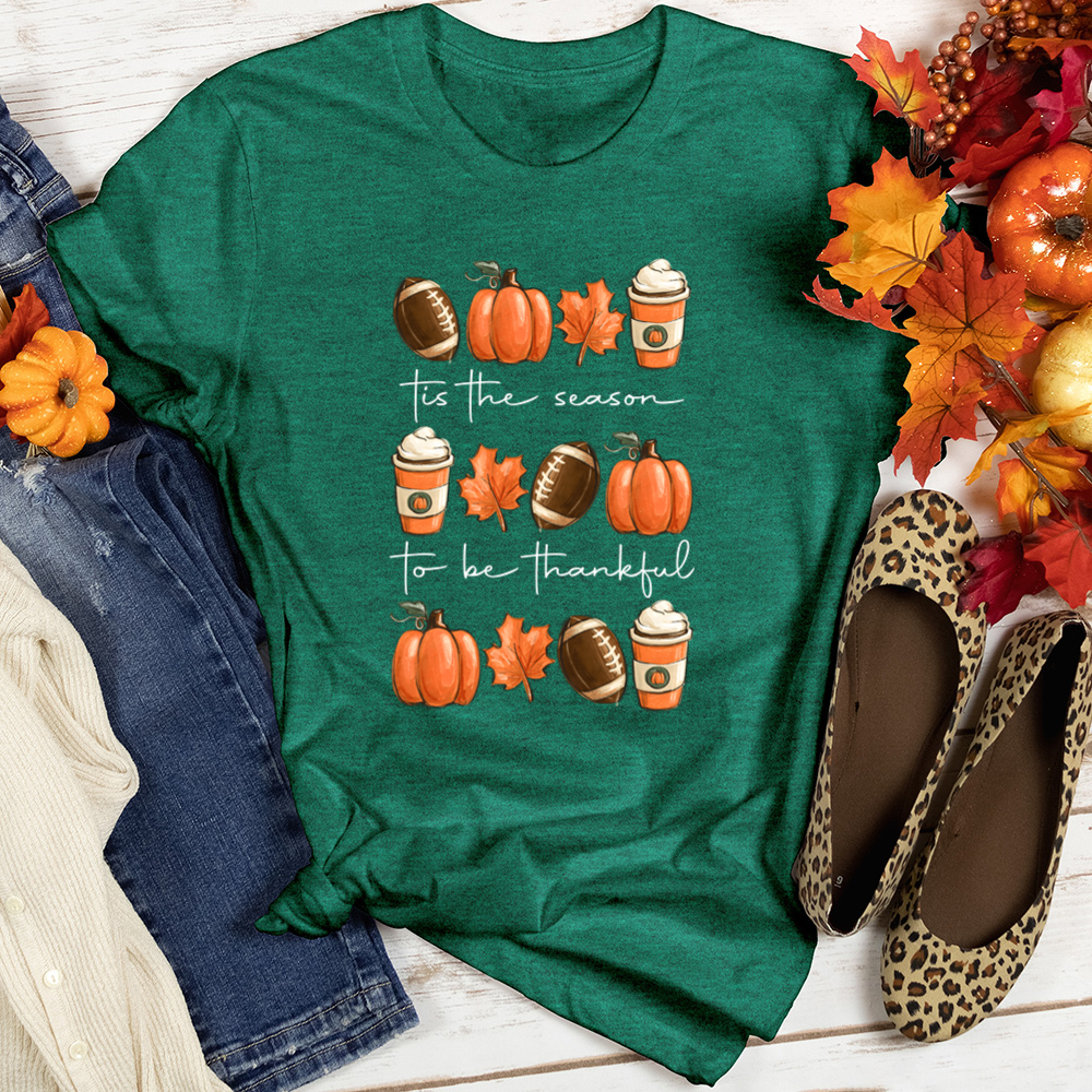 Tis Thankful Season Heathered Tee
