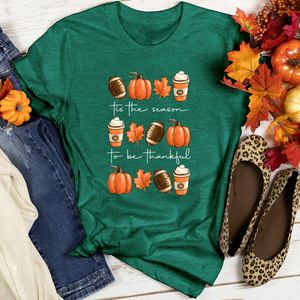 Tis Thankful Season Heathered Tee