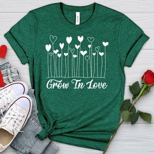 Grow In Love Flower Hearts Heathered Tee