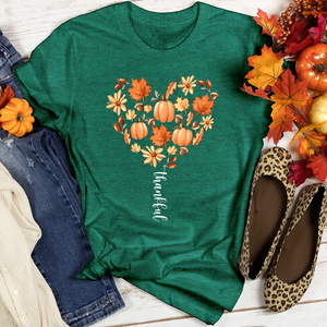 Thankful Heart Pattern Heathered Tee