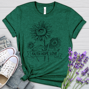 Faith Sunflower GardenHeathered Tee