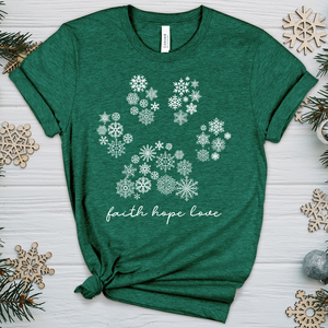 Snowflake Paw Print Heathered Tee