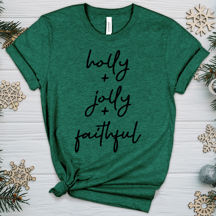 Holly Jolly Faithful Heathered Tee